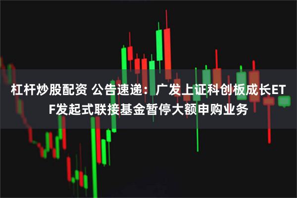 杠杆炒股配资 公告速递：广发上证科创板成长ETF发起式联接基金暂停大额申购业务